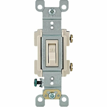 LEVITON Residential Grade 15 Amp Toggle Single Pole Switch, Light Almond 204-RS115-TCP